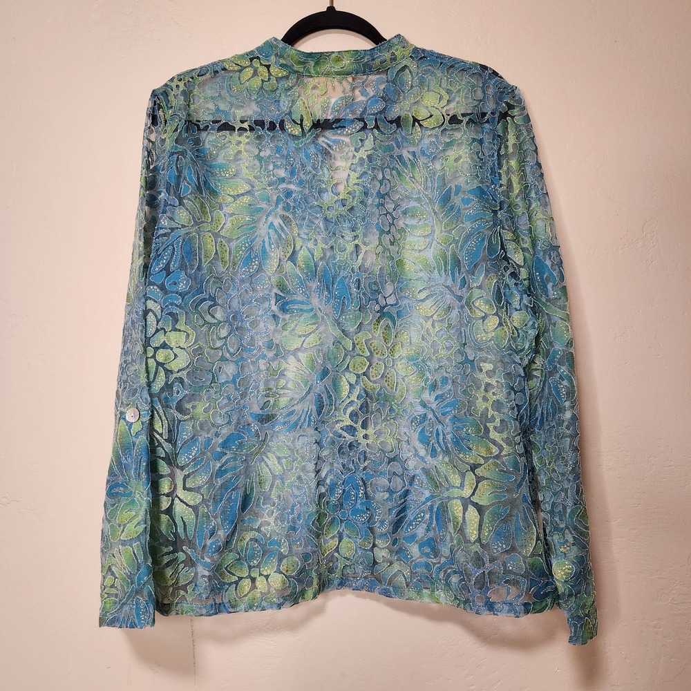 Ruby Rd Top Long Sleeve Button Front Lightweight … - image 4